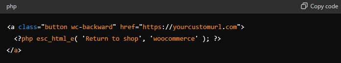 What is the return to shop link?